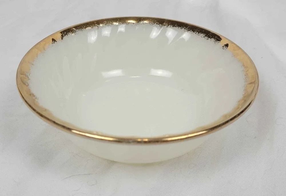 Vintage Oven Fire-King Ware White Porcelain Shallow Bowl